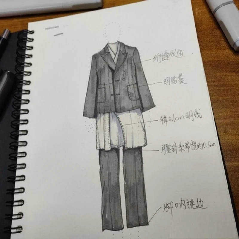 e Homens, Caderno de Design de Moda,