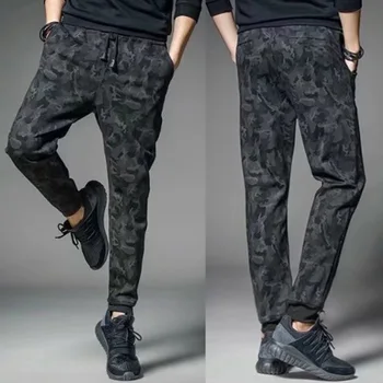 

2020 Camouflage Casual Fitness Trousers Mens Winter Warm Drawstring Closure Joggers Camo Jogger Pants Gym Athletic Sweatpants