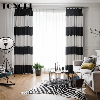 

TONGDI Eco-friendly Digital Printing Blackout Curtain Modern Elegant Stripe Luxury Decor For Parlour LivingRoom Children Bedroom