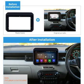 

Harfey Car Radio Frame Stereo Cover OEM style 9 inch for SUZUKI IGNIS 2017 Fascia Panel in Dash Trim Installation Mount Kit 2din