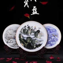 Цзиндэчжэнь керамика лучший антиквариат ручной работы Китай ремесло поставки традиционное ремесло красивый пейзаж детали декоративная тарелка 3