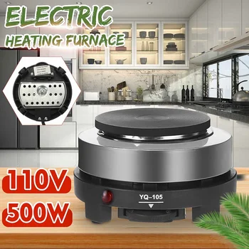 

Electric Heater Stove 500W Fast Heating Kitchen Heating Plate Furnace Cooking Coffee Heater 5 Gears Adjustable US Plug Alloy