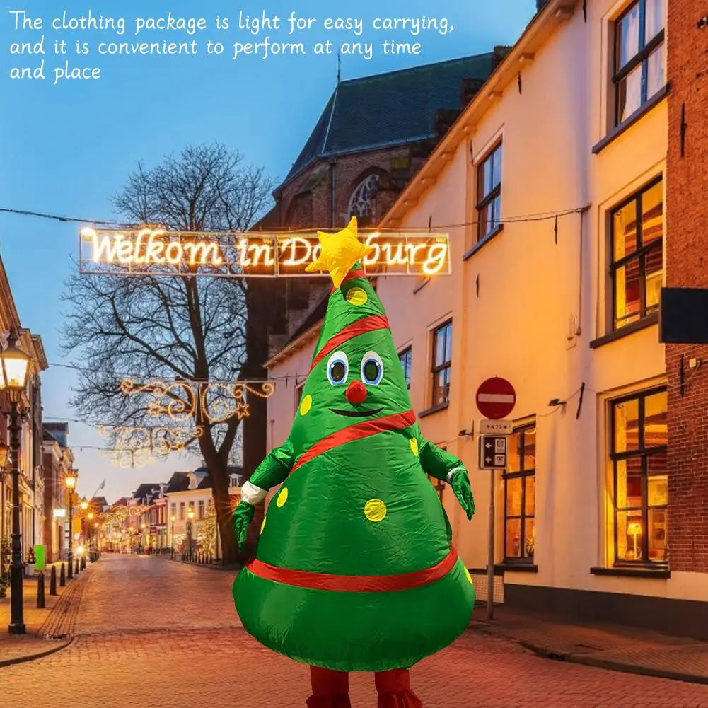 Funny Inflatable Costume Christmas Tree Clothes Cosplay Props For Christmas Decoration Soft Fabric Quick Delivery