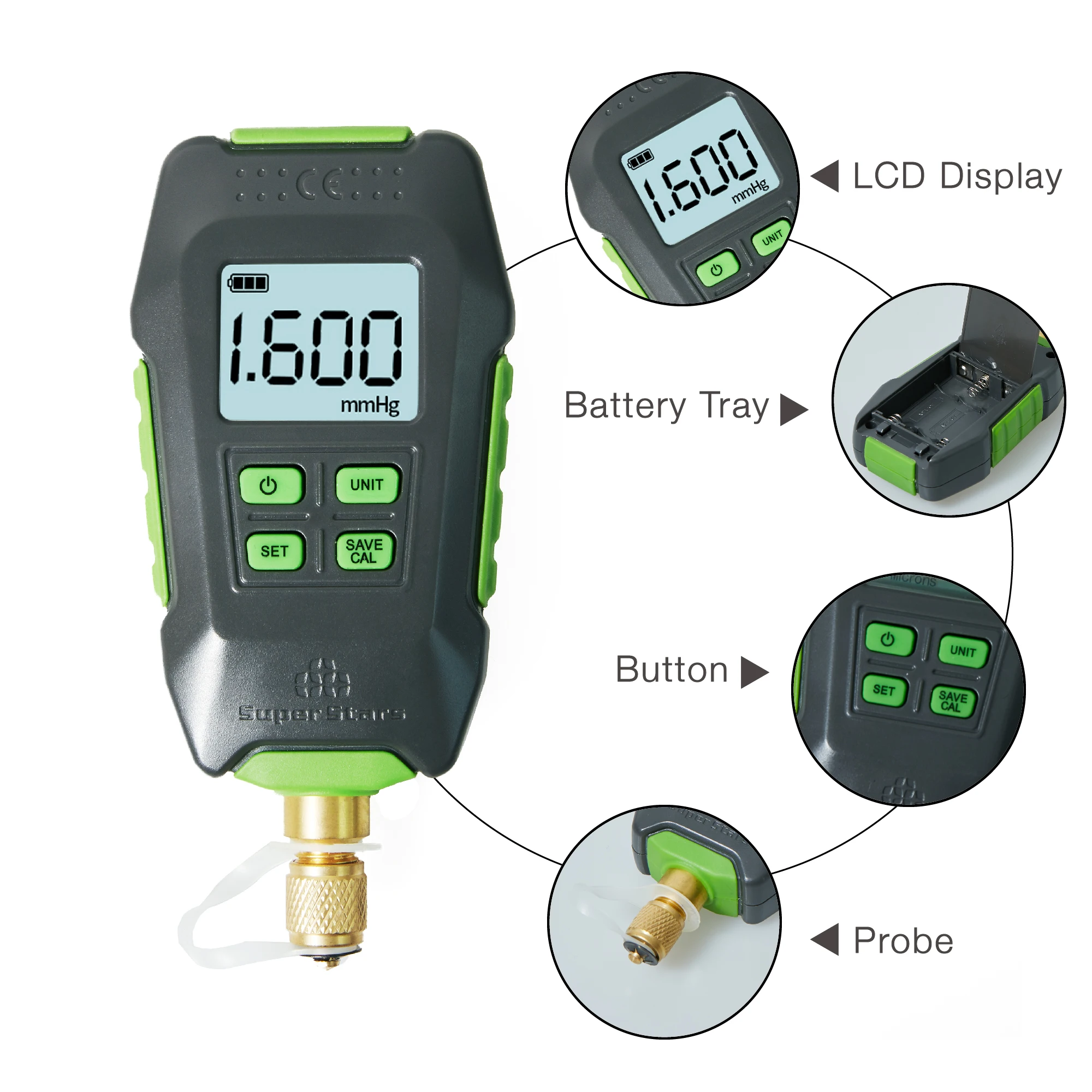 DSZH ST-VG90 Digital Vacuum Gauge Digital Display Electronic High-precision Pressure Counting Display Vacuum Gauge digital vacuum gauge