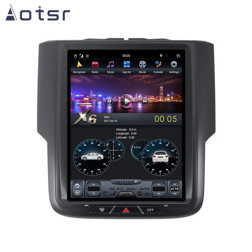 AOTSR 10,4 дюймов wifi DSP Android 8,1 Tesla стиль автомобиля gps навигация для Dodge ram- мультимедиа плеер Радио HD