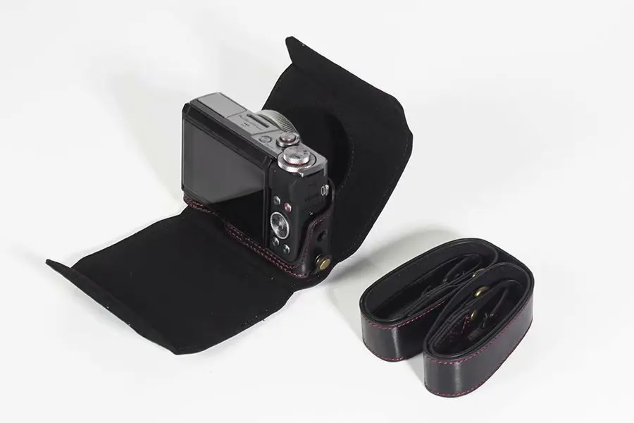 Роскошный PU кожаный чехол для камеры Сумка для Canon Powershot G7X III G7X Mark 3 чехол с ремешком открытый дизайн батареи