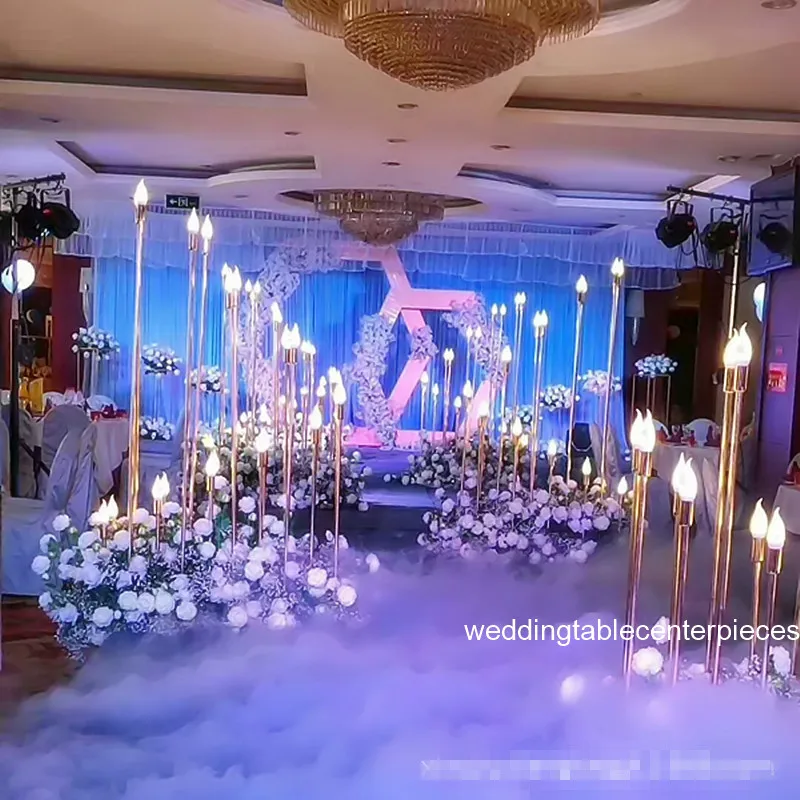 1pcs) gold led light gold indian wedding pillars for wedding walkway decoration wedding stage backdrop decoration