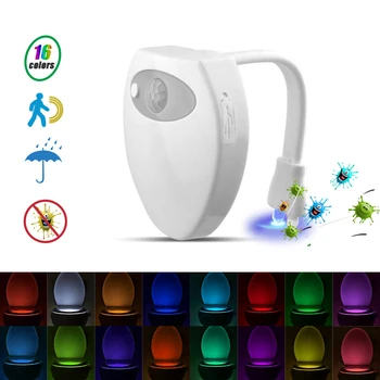 

1pcs LED Night Light PIR Motion Sensor 16 Colors Automatic Change Bathroom WC Toilet Seat Night Light Backlight