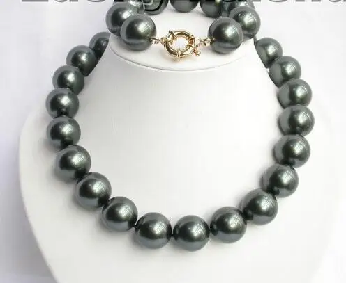 Free &gt&gt 20mm black south sea shell pearls necklace bracelet set | Украшения и аксессуары