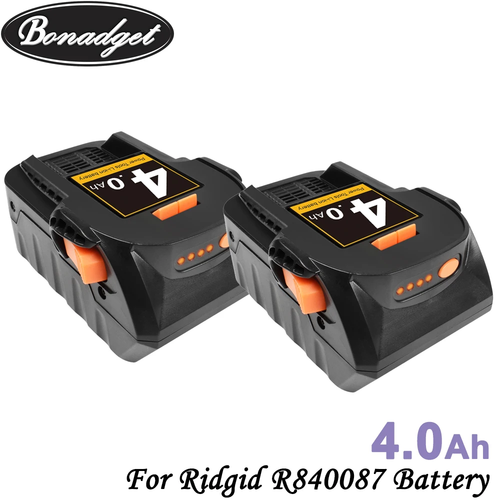 Литий ионный аккумулятор Bonadget для RIDGID R840083 R840085 R840086 R840087 4000 мАч 18 в 2