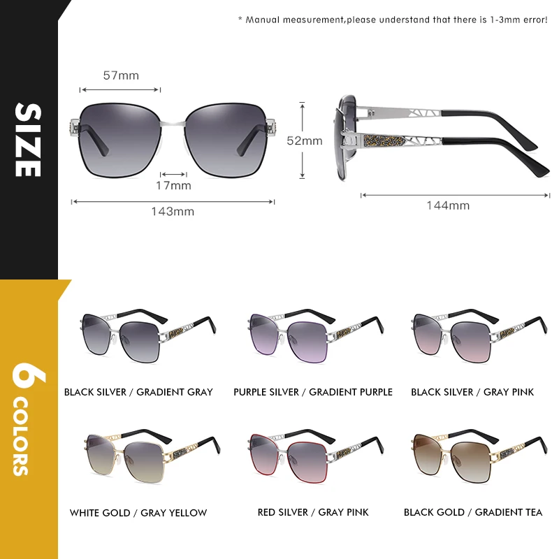 LIOUMO Elegant Polarized Sunglasses Women 2024 Brand Designer Fashion  Glasses Women Diamond Eyewear Gradient Shades zonnebril