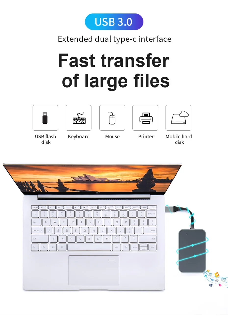 Usb-хаб 5 в 1 мульти USB 3,0 PD 60 Вт зарядный адаптер док-станция для MacBook Pro Аксессуары USB-C сплиттер type C 3,1 3 порта USB C концентратор