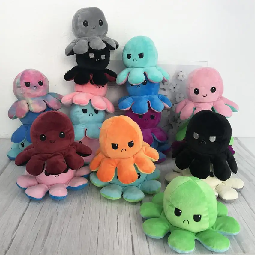 

Reversible Flip octopus Plush Stuffed Toy Soft Animal Home Accessories Cute Animal Doll Children Gifts Baby Companion Plush Toy