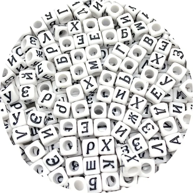 100pcs 6mm Mixed Square Alphabet Letter Beads Charms Bracelet Necklace For Jewelry Making DIY Accessories 03