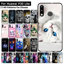 Чехол из ТПУ для huawei P30 Lite, ультра-тонкий мягкий силиконовый чехол-бампер с рисунком кота, чехол для телефона huawei p 30 Lite, чехол s