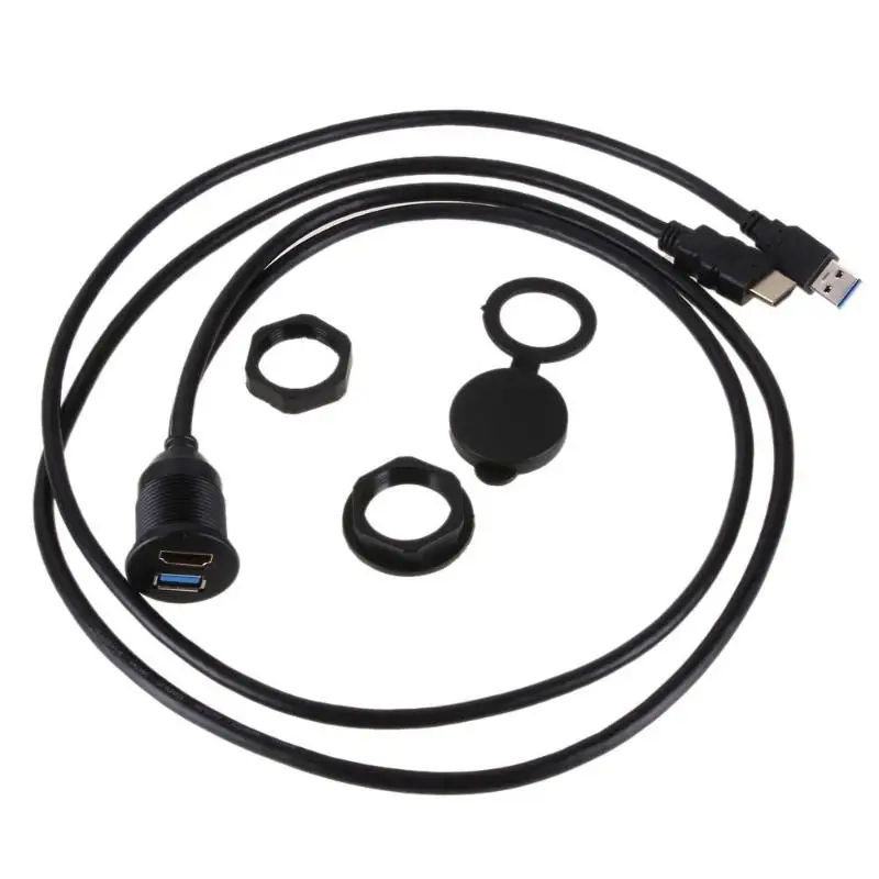 2 м USB3.0 HDMI удлинитель флеш приборная панель монтажный кабель для автомобиля лодки