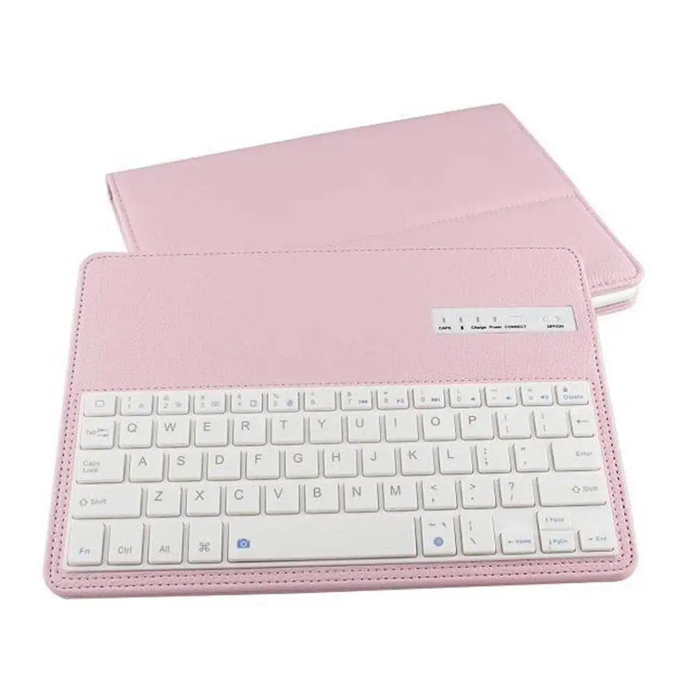 Pink 12,9 дюймов Съемная кожаная Bluetooth клавиатура с защитным чехлом для iPad Pro - Цвет: Pink