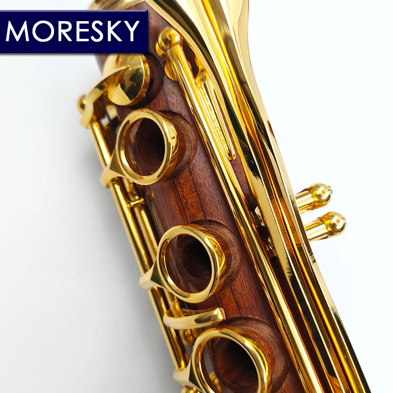 MORESKY Professional Clarinet Rosewood bB Gold-plated keys Solid wood clarinet woodwind instrument