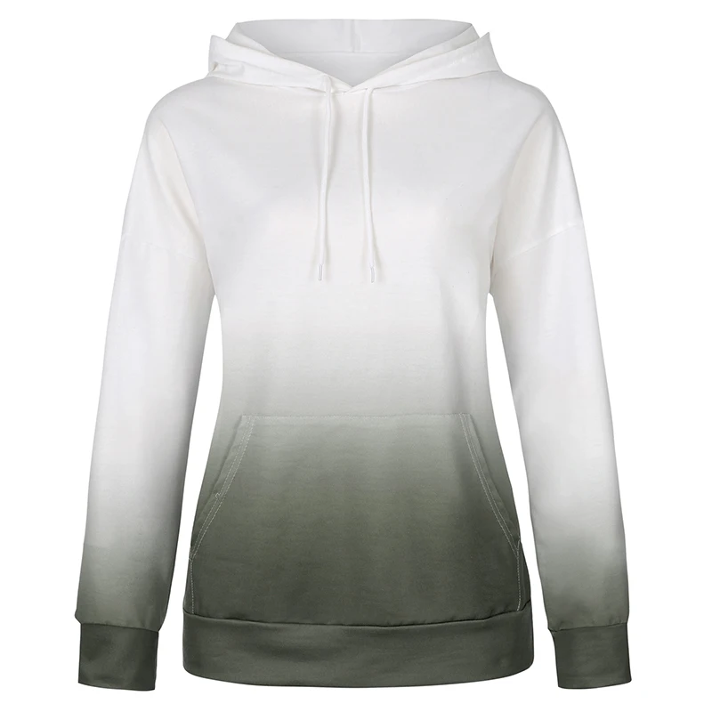 

Autumn Winter Ladies Gradient Printed Hoodies 2020 New Long Sleeve Hooded Sweatshirt Pullovers Top Loose Drawstring Sportwear