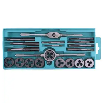 

40Pcs M3-M12 Steel Nut Tap & Die Set With Small Tap Twisted Hand and 1/16-1/2 Inch NC Screw Thread Plugs Hand Screw Taps