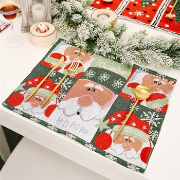 

1pc 42x34cm Christmas knitted placemat New Year 2021 Gifts Christmas Decorations for Home Ornaments Xmas Noel 2020 Navidad Decor
