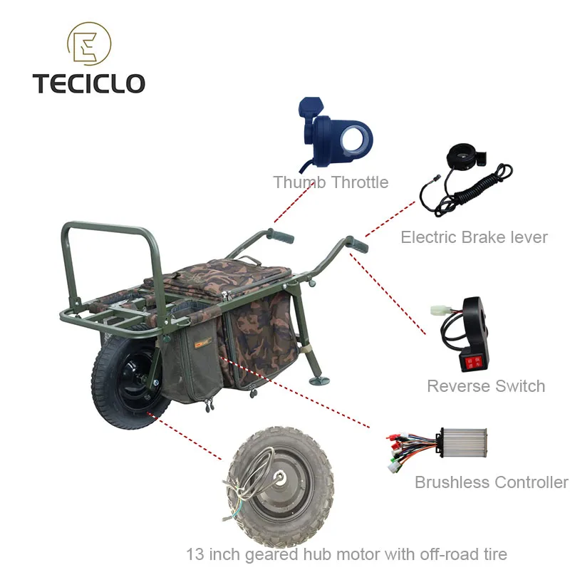 FishingPowerBarrowConversionKit250W350W400W13inchGearedHub