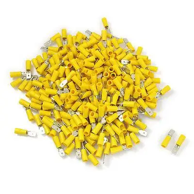 

500pcs Yellow 12-10 AWG Insulated Ring Terminal Connector MDD5-250