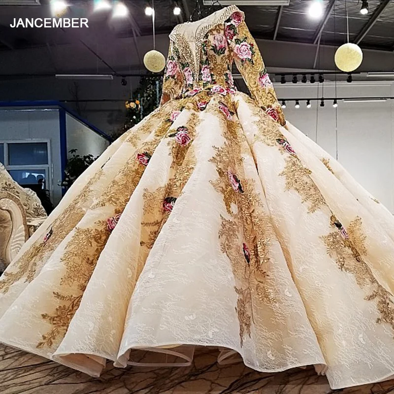 Robe De Soiree Musulmane A Manches Longues Tenue De Soiree A Lacets Dans Le Dos Design Arabie Saoudite Couleur Or Blanc Et Champagne Ls87410 Aliexpress