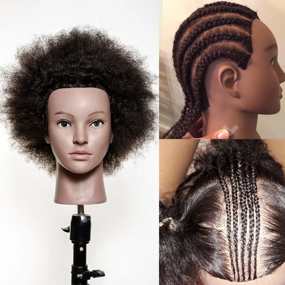 

Tinashe Beauty Training Mannequin Head With Afro Hairdresser Doll Afro Hair Manikin With Human Hair Head For Short Hair Styling