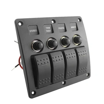 

Hot 12-24V 4-Gang IP66 Waterproof Car Motorcycle Boat LED Toggle Switch Panel with Overload Protection