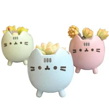 

Succulent Flower Pot Cute Cat Animal Cartoon Creative Rough Ceramic Trumpet Plant Pot Meat Plant Mini Flower Pot Ceramic fp2