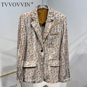 

famous Autumn 2020 Print Womens Two-piece Ladies Suit+trousers Vintage Long-sleeve Pleated Coat Loose Bandage Pants Female B685