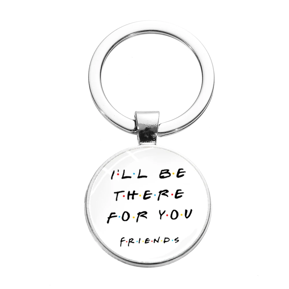 SONGDA Newest Friends TV Show Keychain 25th Anniversary Series Cartoon Fun Pattern Glass Dome Pendant Key Chain for Good Friend - Цвет: Style 10