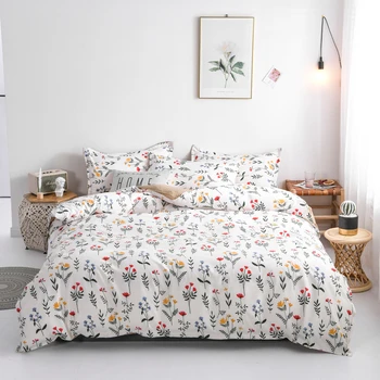 

Hot Sale Flowers Bedding Set Superfine Fiber Winter Thickening Bed Linens 3/4pcs Duvet Cover Set Pastoral Bed Sheet Duvet Cover