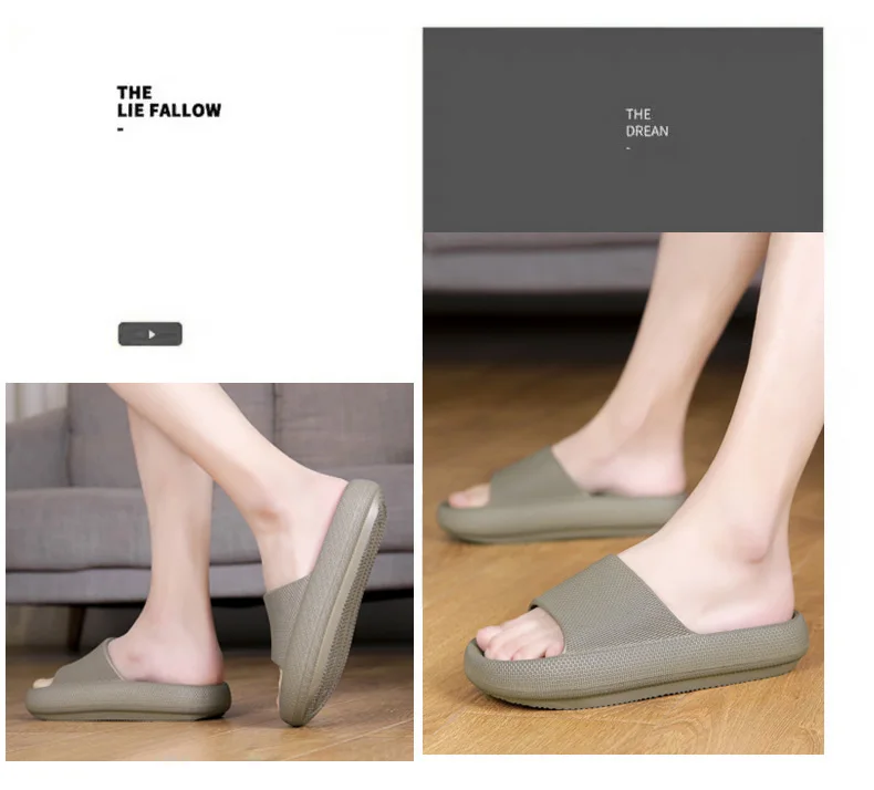 JIEMIAO 2021 Home Men Women 4.5cm Heel Platform Slippers Comfortable Thick Sole Ladies Slippers Non-slip EVA Living Room Indoor
