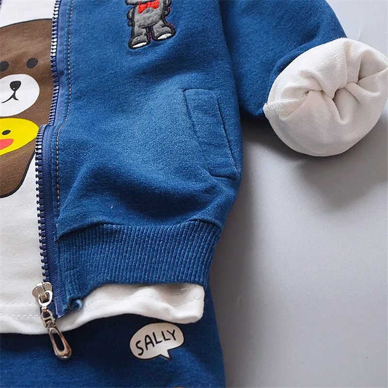 Новая модная повседневная одежда для маленьких мальчиков 0-4 лет Одежда для маленьких мальчиков комплект одежды для мальчиков: куртка с рисунком+ футболка+ штаны