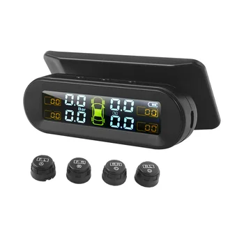 

Car Tire Pressure Monitor Wireless Transmission Universal Easy Install TPMS USB Charging Solar Power External Internal Sensor
