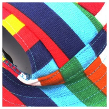 

New Round Brim Pet Cap Visor Hat Pet Dog Mesh Porous Sun Cap with Ear Holes for Small Dogs - Size S (Colorful Stripe)