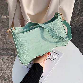 

Quality Bags For Women 2020 Retro Small Shoulder Bag Summer Stone Pattern Handbag And Purse Solid Color Leather Totes Bag