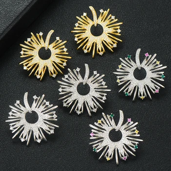 

GODKI 2019 Charms Luxury Fireworks Flower Flower Full Mirco Paved Crystal Zircon Dubai Wedding Drop Earring Fashion Jewelry G289
