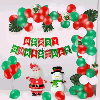 

100pcs Christmas Party Theme Creative Scene Arrangement Balloon Chain Set Party Decoration Sequin Balloon Package