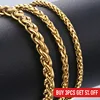 3/3.5/6/9.5mm Braided Wheat Bracelet for Men Women Gold Chain Stainless Steel Mens Bracelets Wholesale Jewelry LKBM138 ► Photo 2/6