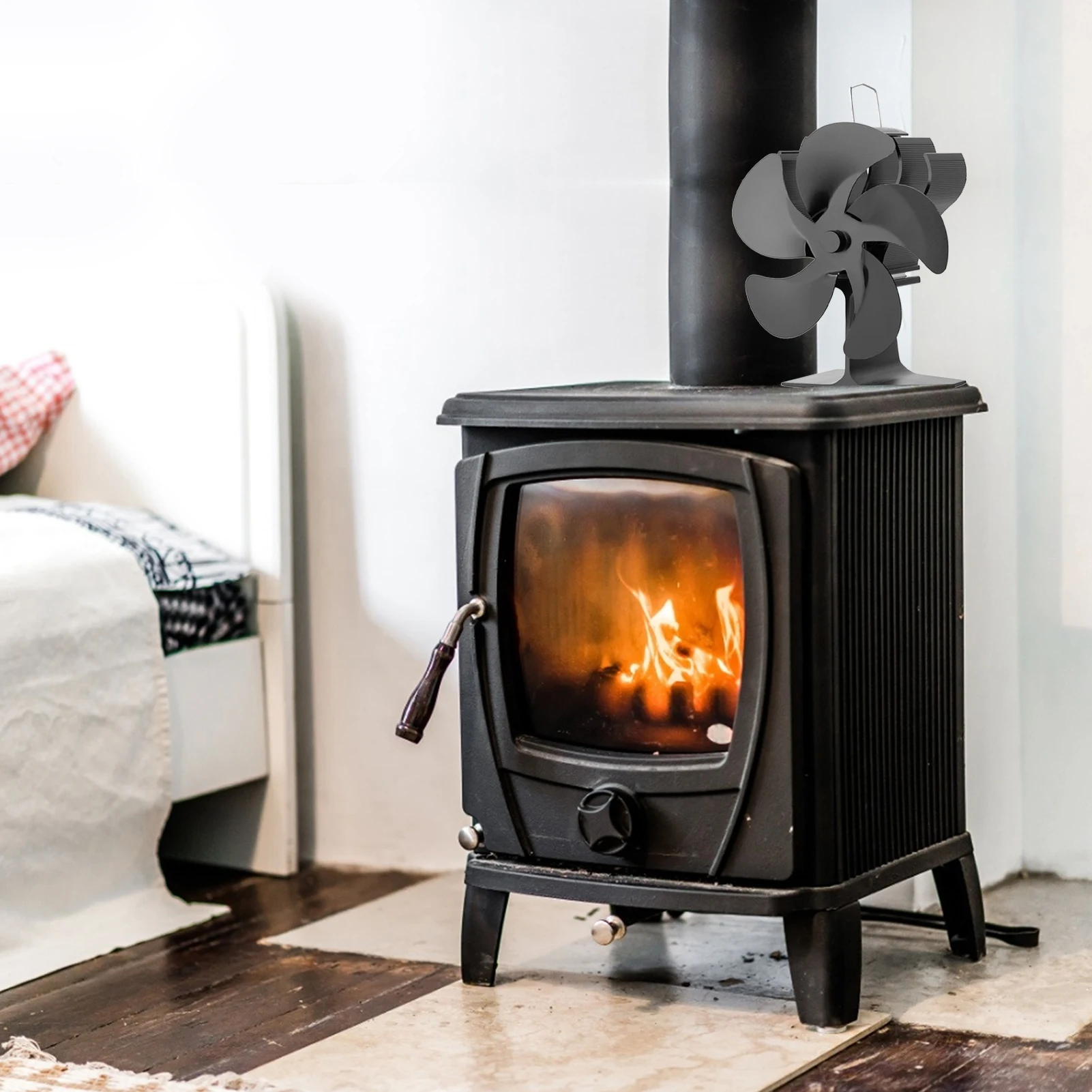 Fireplace Fan 5 Blades Stove Fan Without Electricity Economical  Heat-operated Chimney Pipe Fan For Fireplace Stove Pellet Stove - AliExpress
