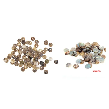 

200 Pcs Pearl Mussels Round Buttons 15 Mm & 8 Mm