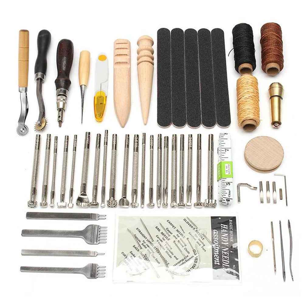 59 шт./компл. набор ручных инструментов для работы с кожей сделай сам наборы ручной