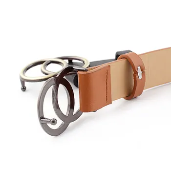 

2019 new bronze round buckle ladies belt European and American fashion wild decorative belt