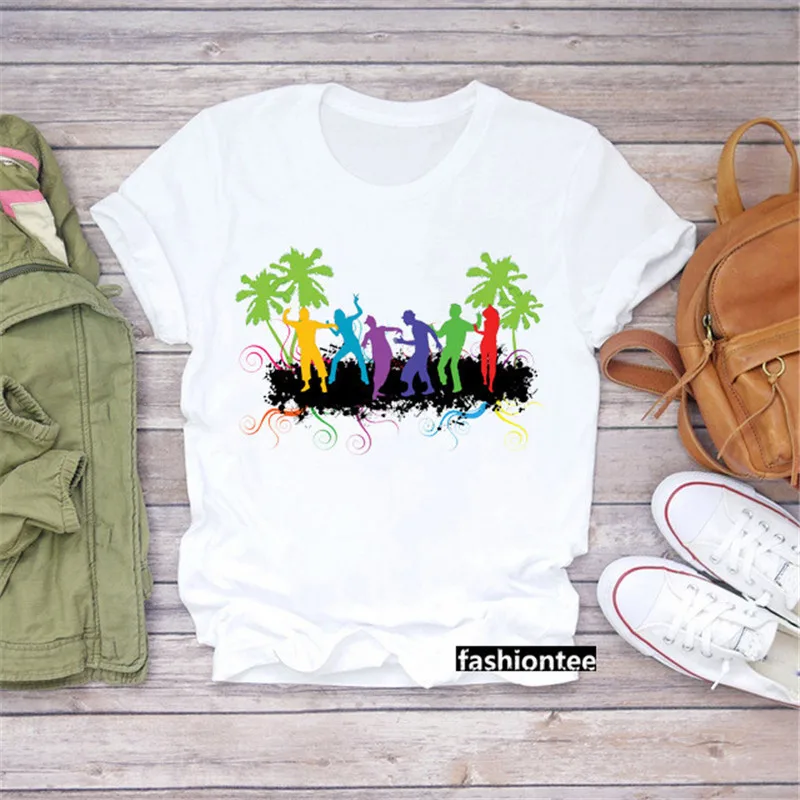Camiseta для любителей danza de Zumba женщин camiseta Design Arc iris hip-hop rock t | Женская одежда