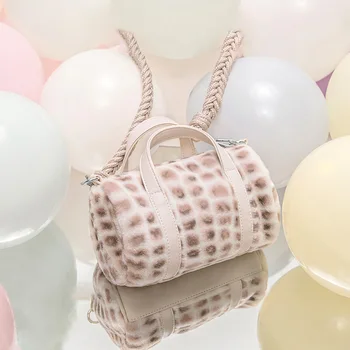 

Fashion Fur bags Pillow Shaped Winter Leopard Shoulder Bags For Women 2020 New Design Luxury Handbags
