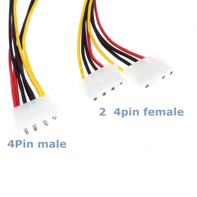 M mejor precio 4 pin IDE Cable de HY1578 4 pin Molex macho a 2 port Molex de alimentación hembra Cable divisor|Conectores y cables de ordenador| - AliExpress