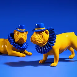 Poupées de bouledogue britannique créatives et colorées, décorations artistiques pour la maison, armoires de télévision, décorations, décorations d'animaux, 1 pièce 